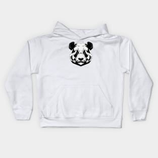 Abstract Geometric Panda - Monochromatic Design Kids Hoodie